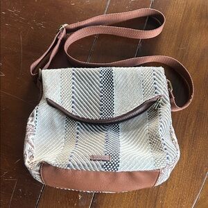 Sakroots Tan and Cream Crossbody Bag